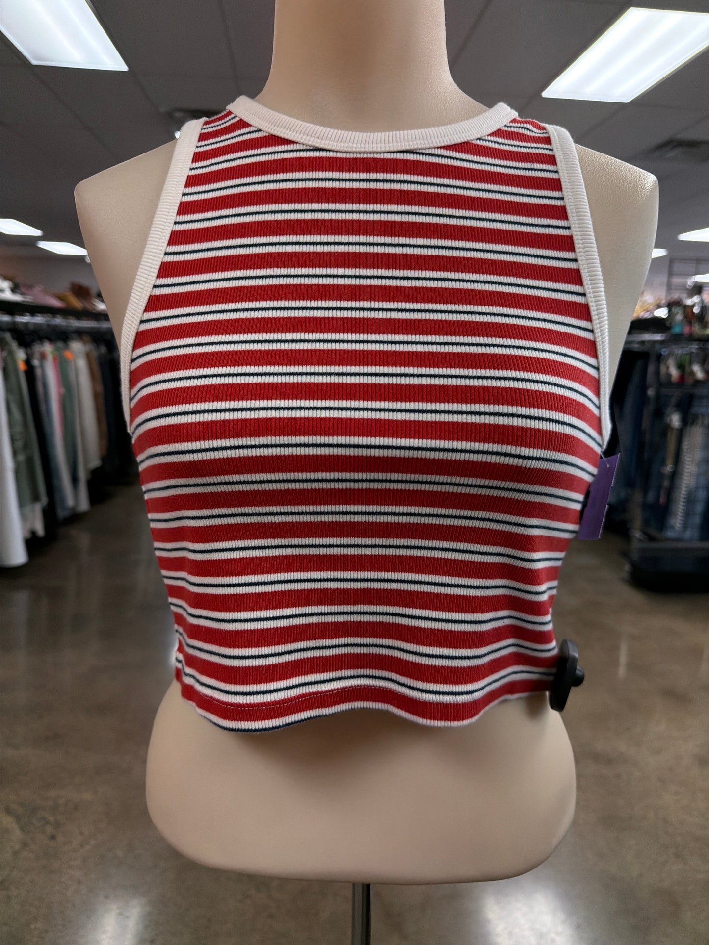 Tank Top By H&M In Red & White, Size:M