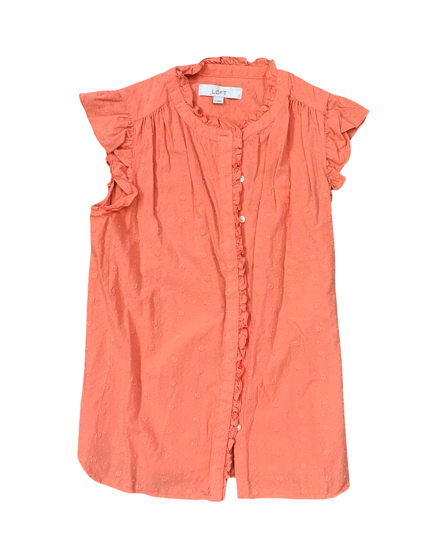 Blouse Ss By Loft In Orange, Size:Xs