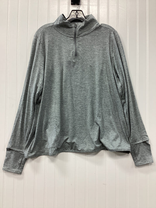 Athletic Top Ls Collar By Nike In Grey, Size:2X