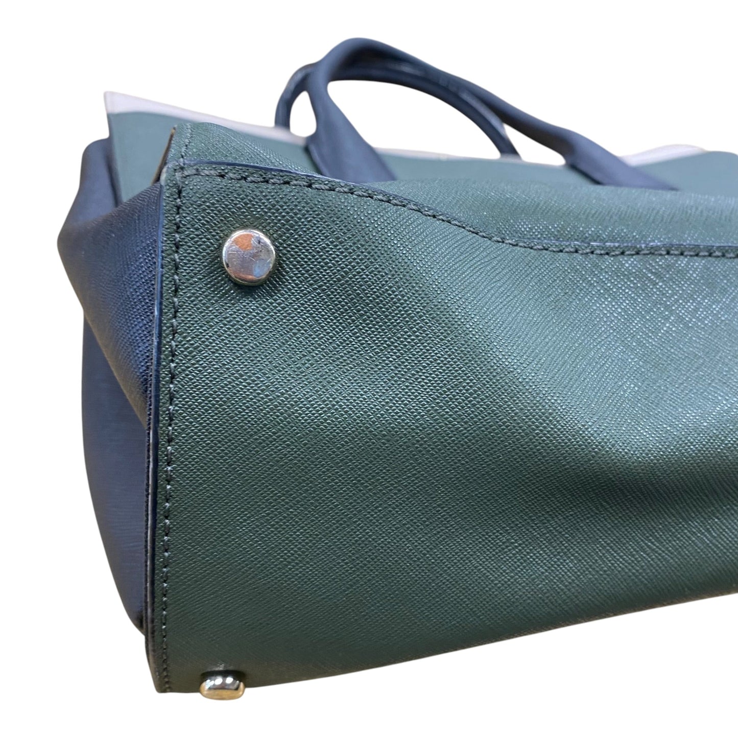 Handbag Designer By Kate Spade In Green & Tan, Size:Large