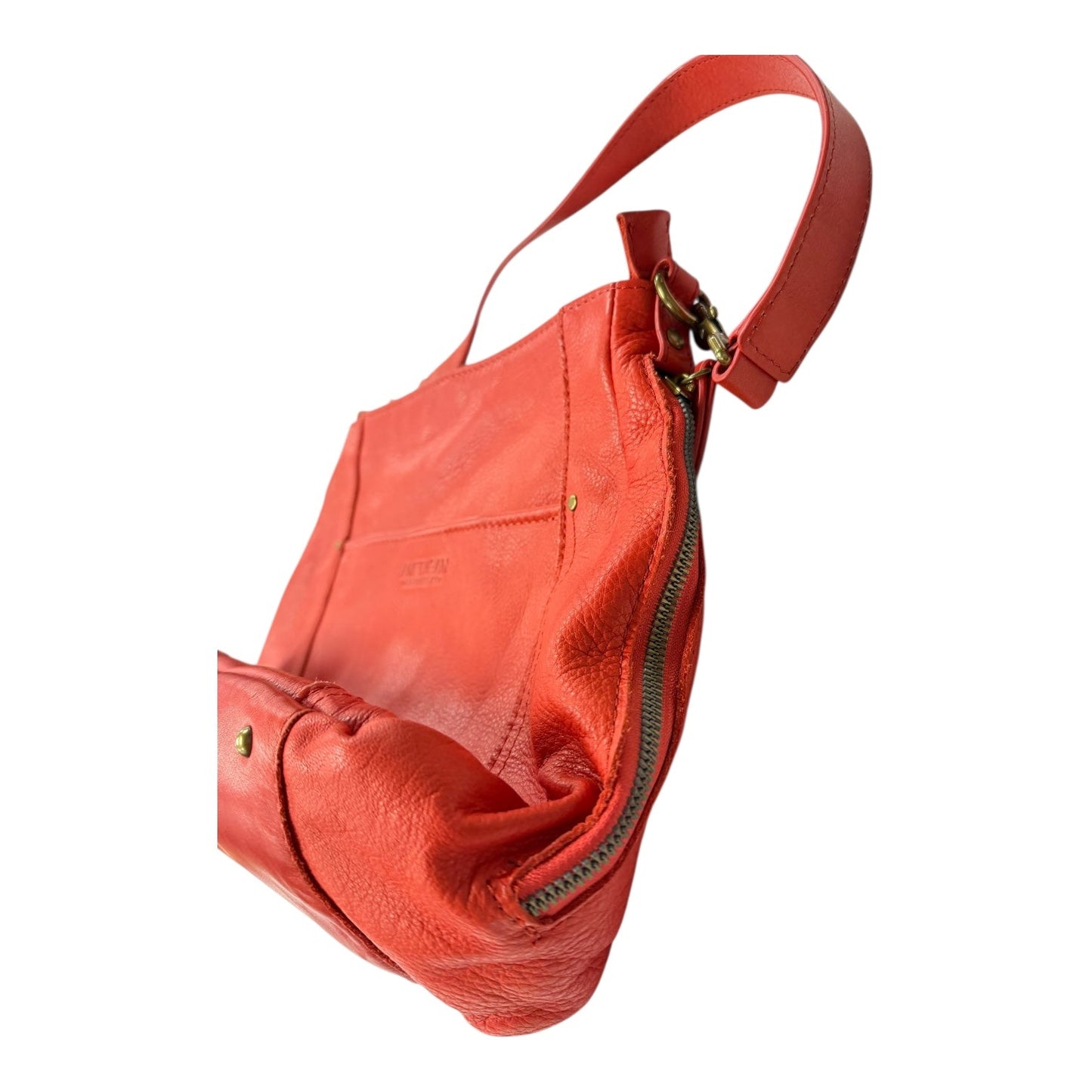 Handbag Leather By american leather In Red, Size:Medium