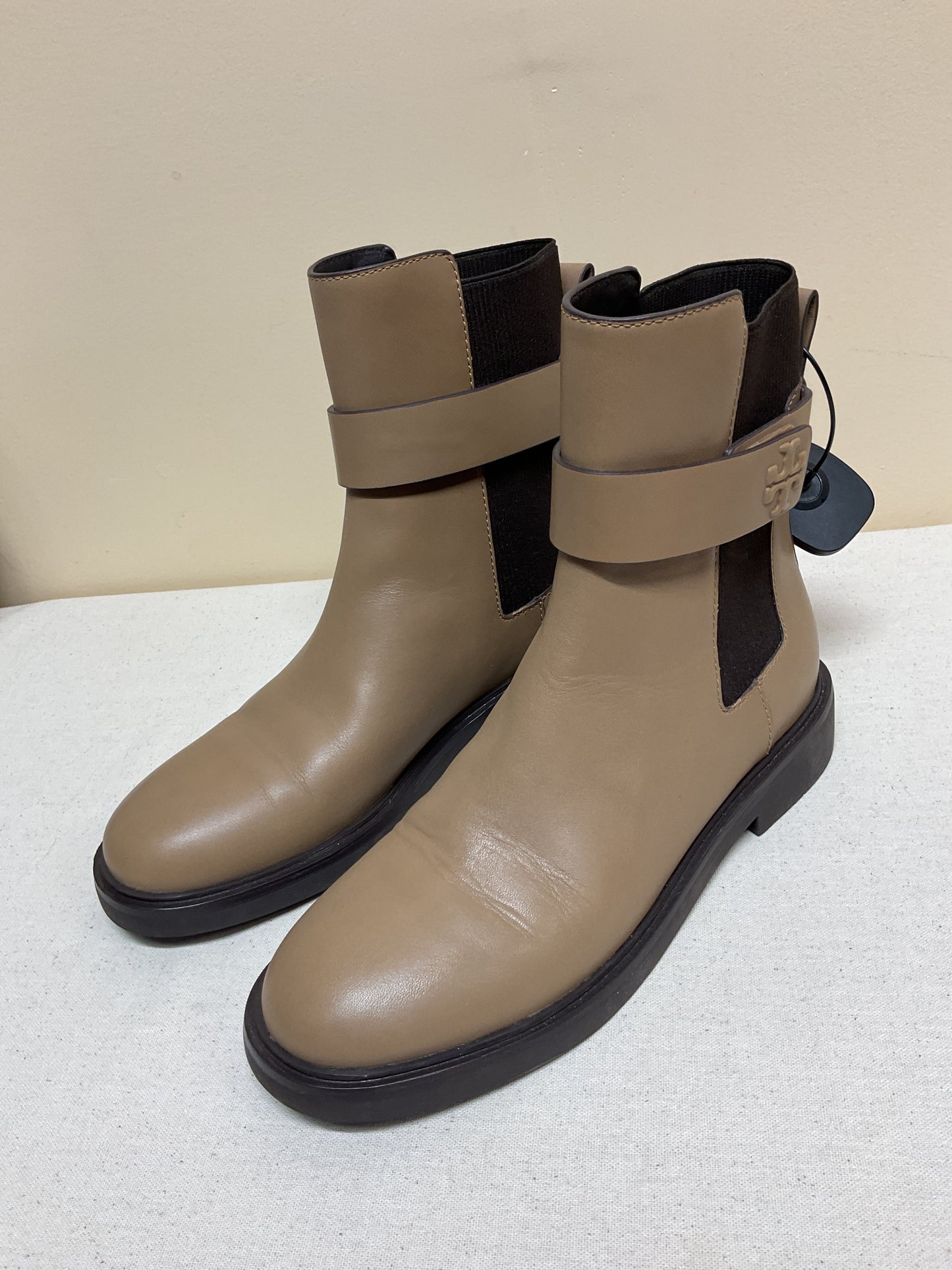 Boots Designer By Tory Burch In Taupe, Size:9