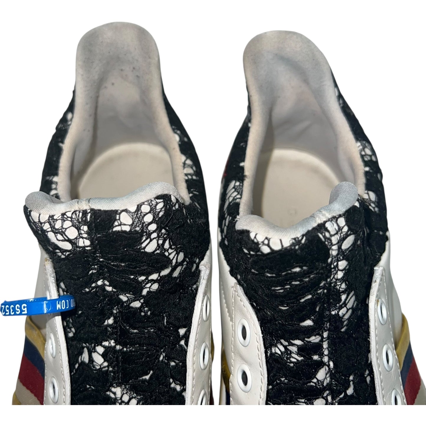 Shoes Luxury Designer By Gucci In Black & White, Size: 9