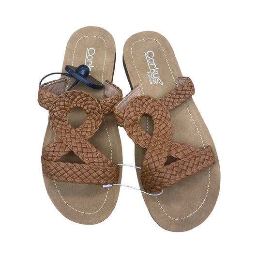 Sandals Flats By Corkys In Brown, Size:7