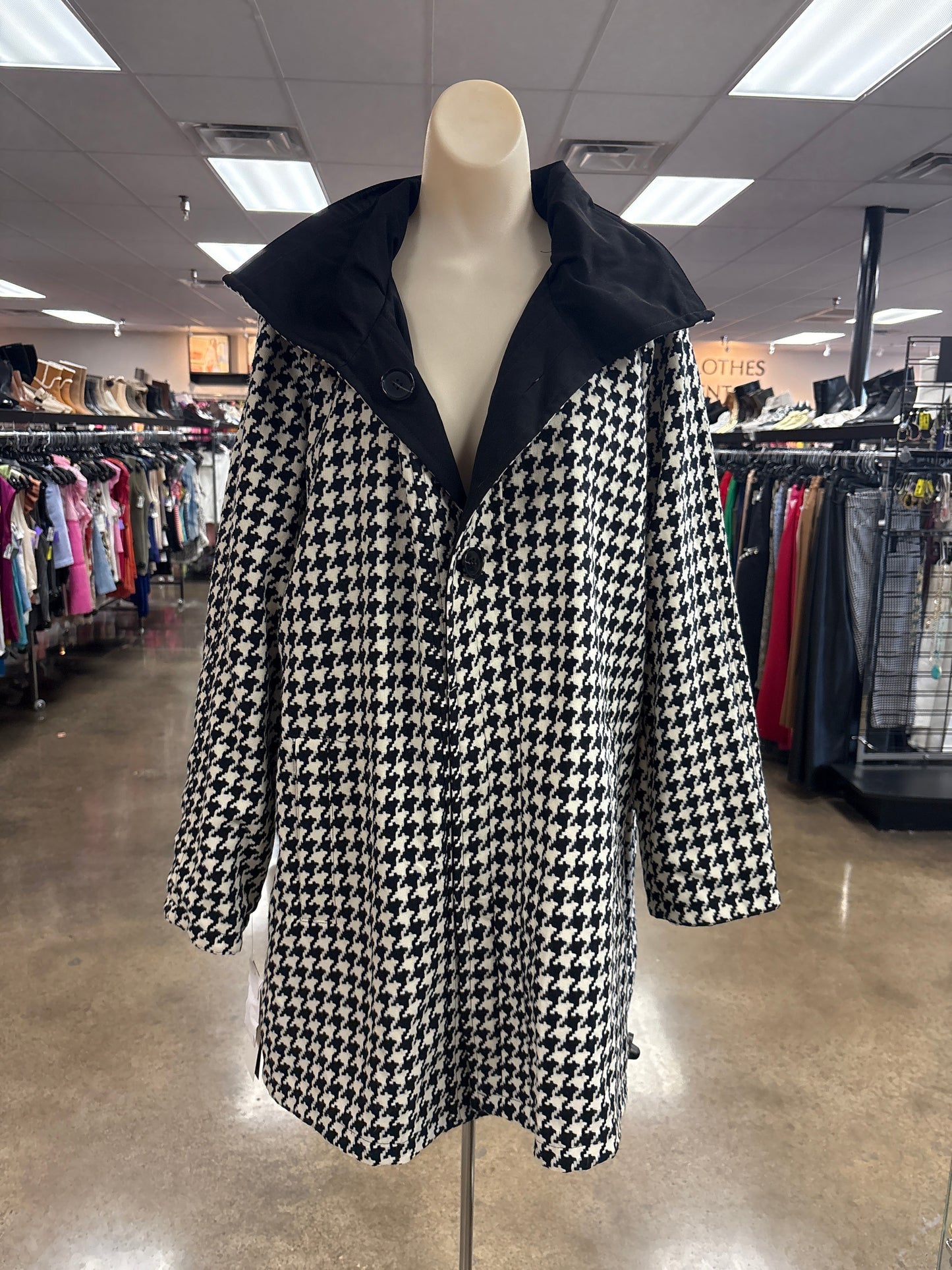 Coat Other By Jones New York In Black & Cream, Size:Xl