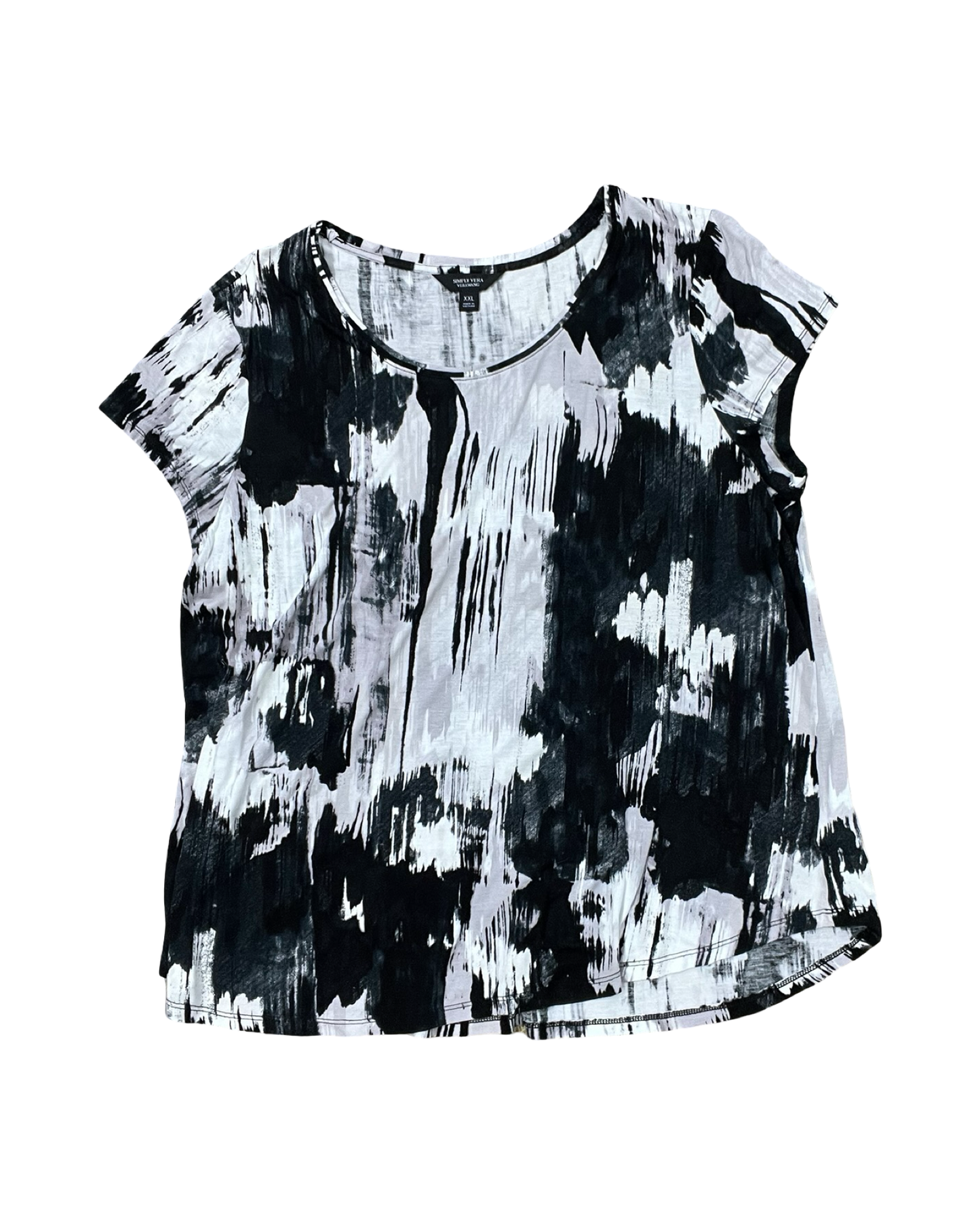 Top Ss By Simply Vera In Black & White, Size:1X