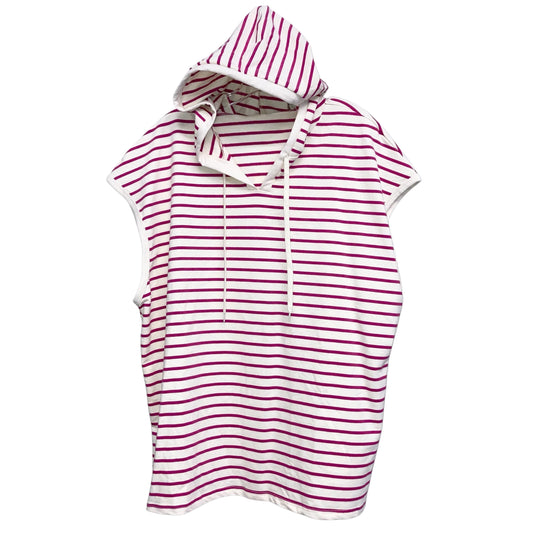 Top Sleeveless In Pink & White, Size:2X