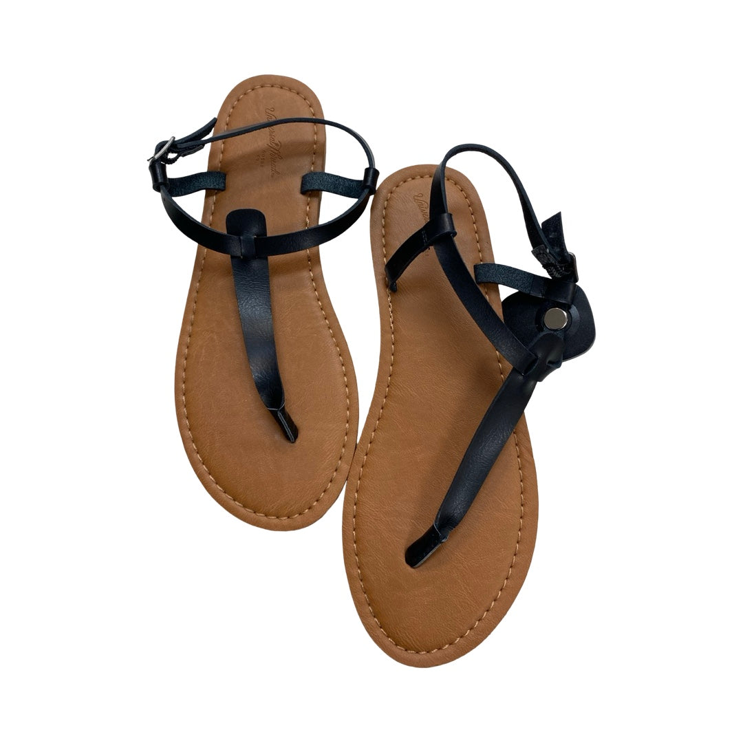 Sandals Flats By Universal Thread In Black & Brown, Size:7