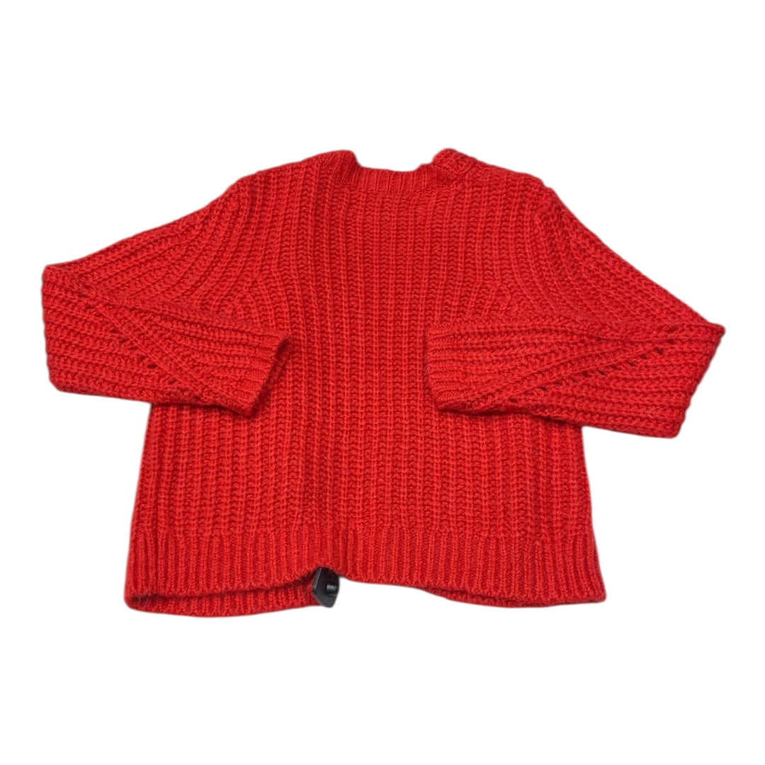 Sweater Cardigan By Loft In Red, Size:M