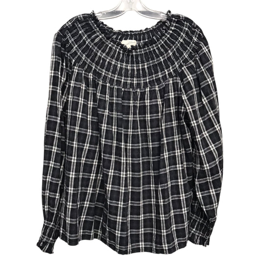 Top Ls By Universal Thread In Plaid Pattern, Size:Xl