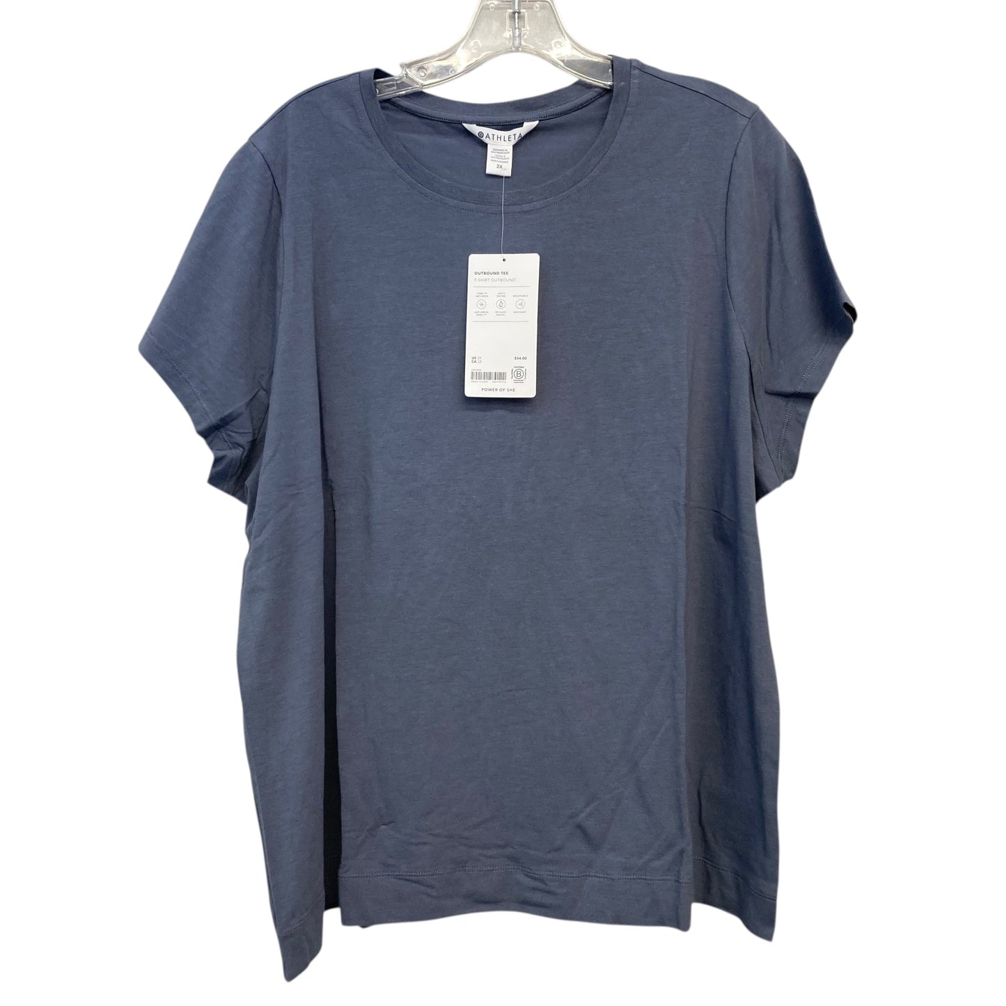 Athletic Top Ss By Athleta In Grey, Size:2X