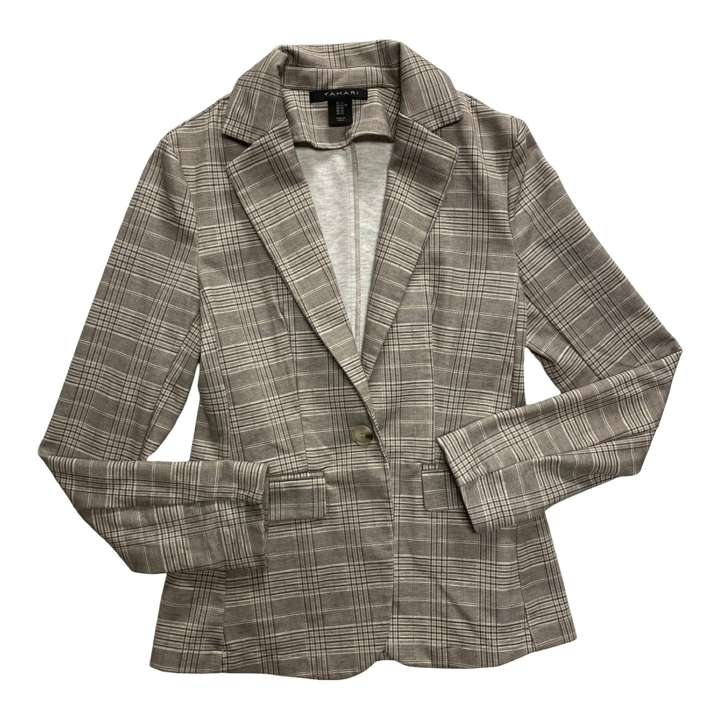 Blazer By Tahari In Plaid Pattern, Size:Xs