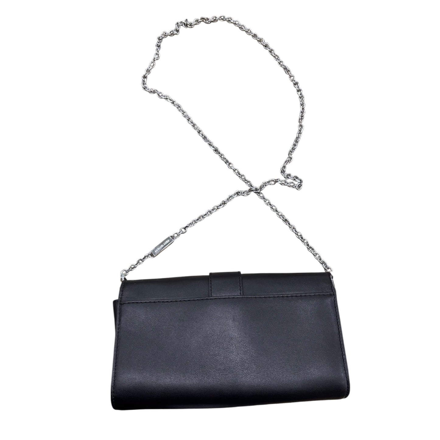 Crossbody Designer By Michael Kors In Black & Silver, Size:Small