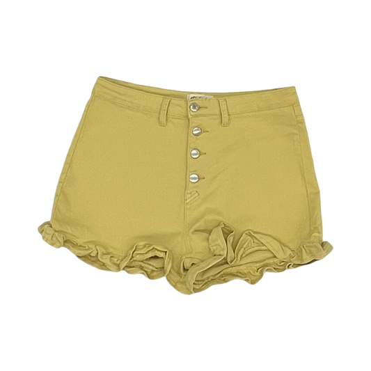 Shorts By Listicle In Yellow Denim, Size:L