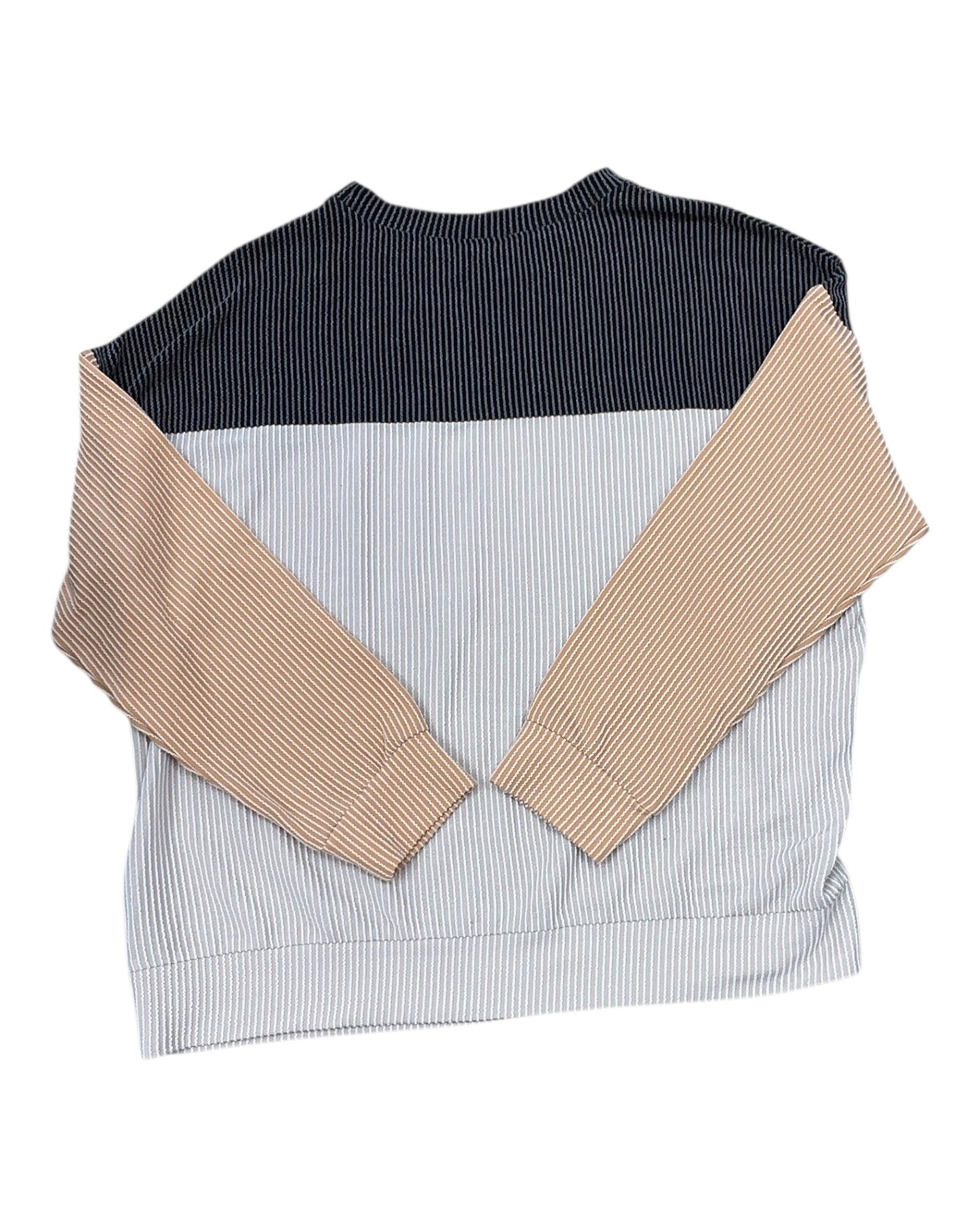 Top Ls By Clothes Mentor In Black & Tan, Size:L
