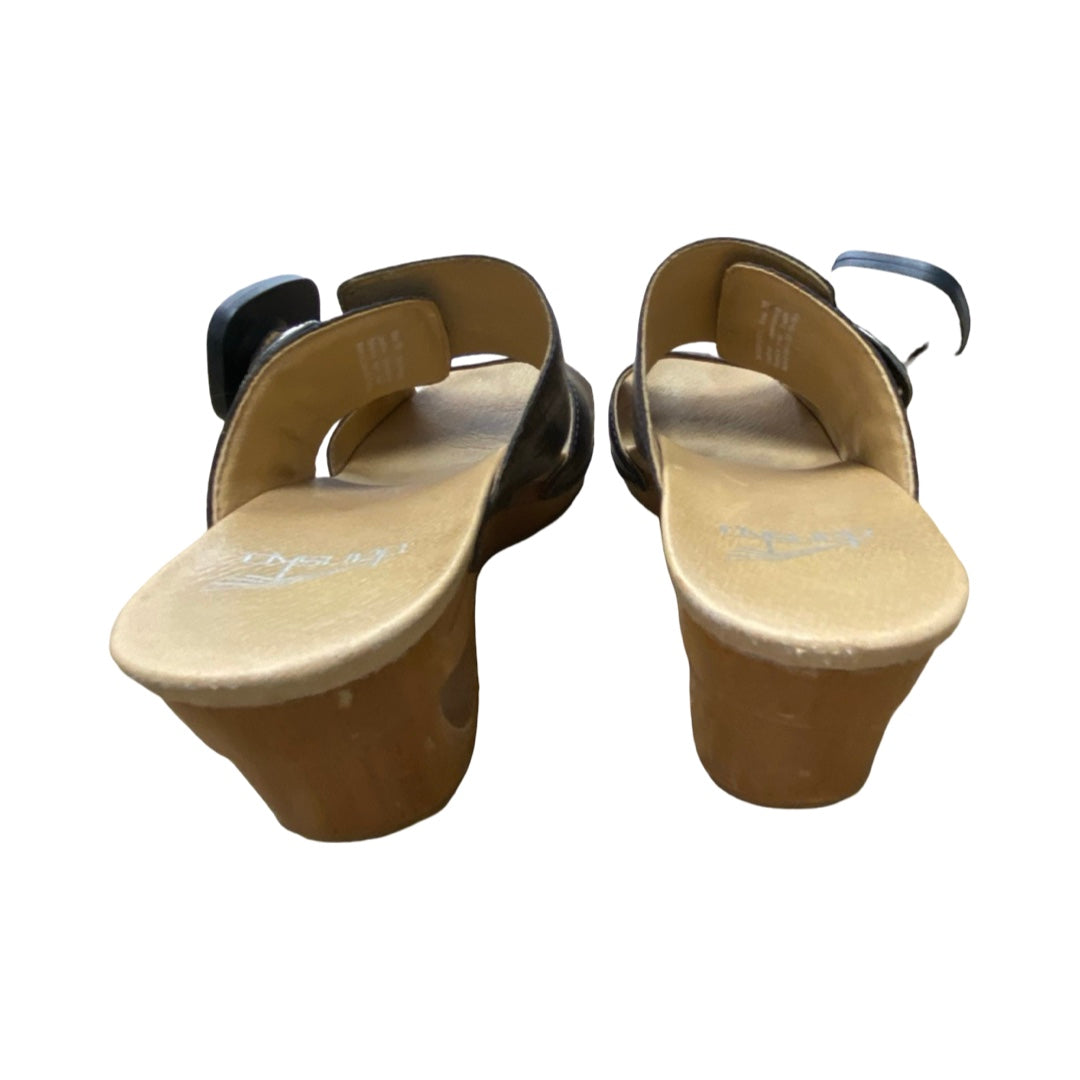 Sandals Heels Wedge By Dansko In Brown, Size:8.5