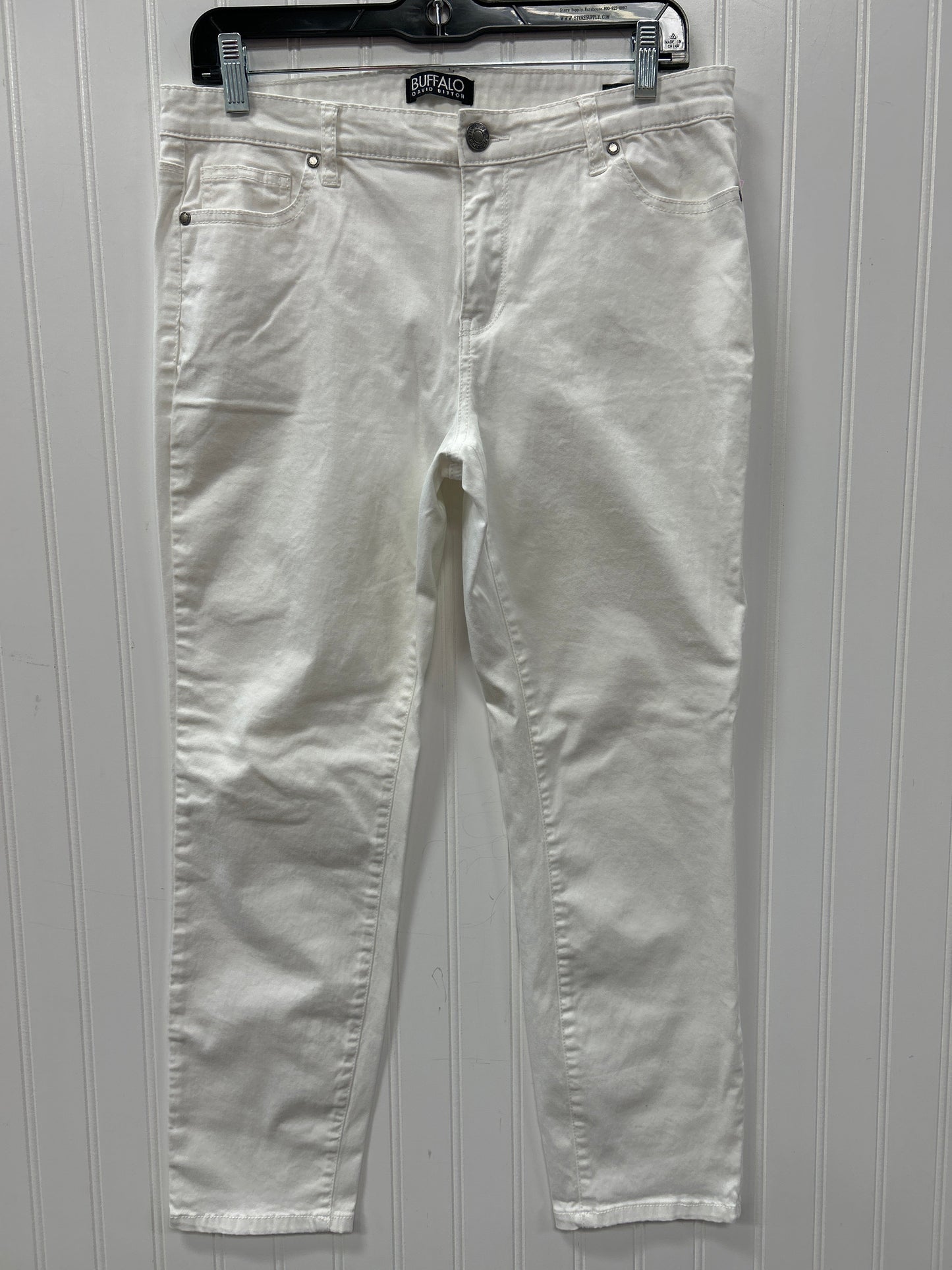 Jeans Skinny By Buffalo David Bitton In White Denim, Size:10
