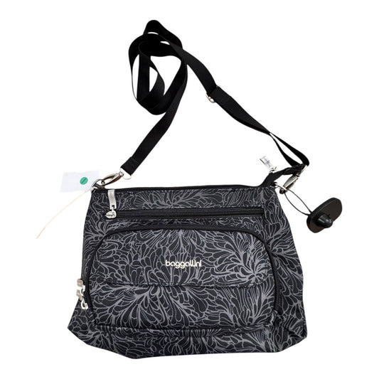 Handbag By Baggallini In Black & Grey, Size:Medium