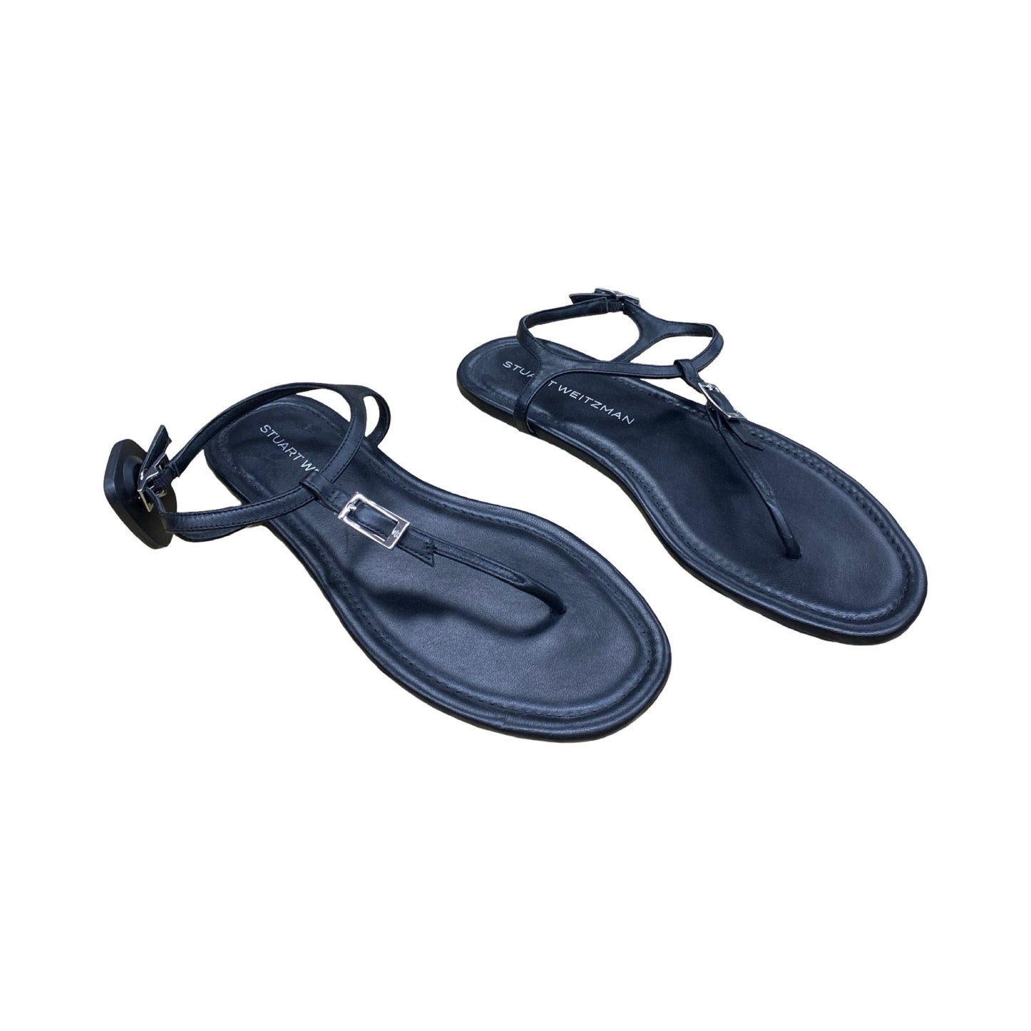 Sandals Flats By Stuart Weitzman In Black, Size:8.5