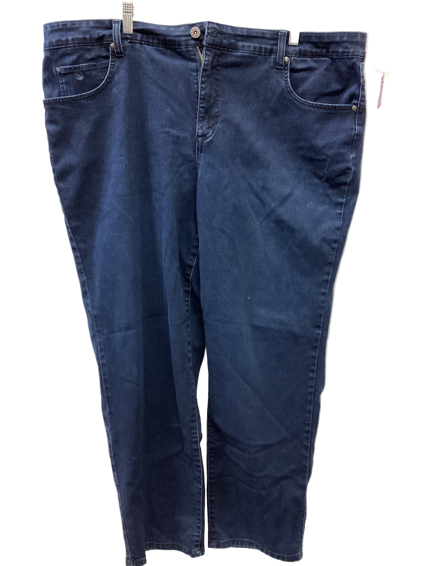Jeans Straight By Gloria Vanderbilt In Blue Denim, Size:22