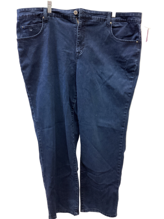 Jeans Straight By Gloria Vanderbilt In Blue Denim, Size:22