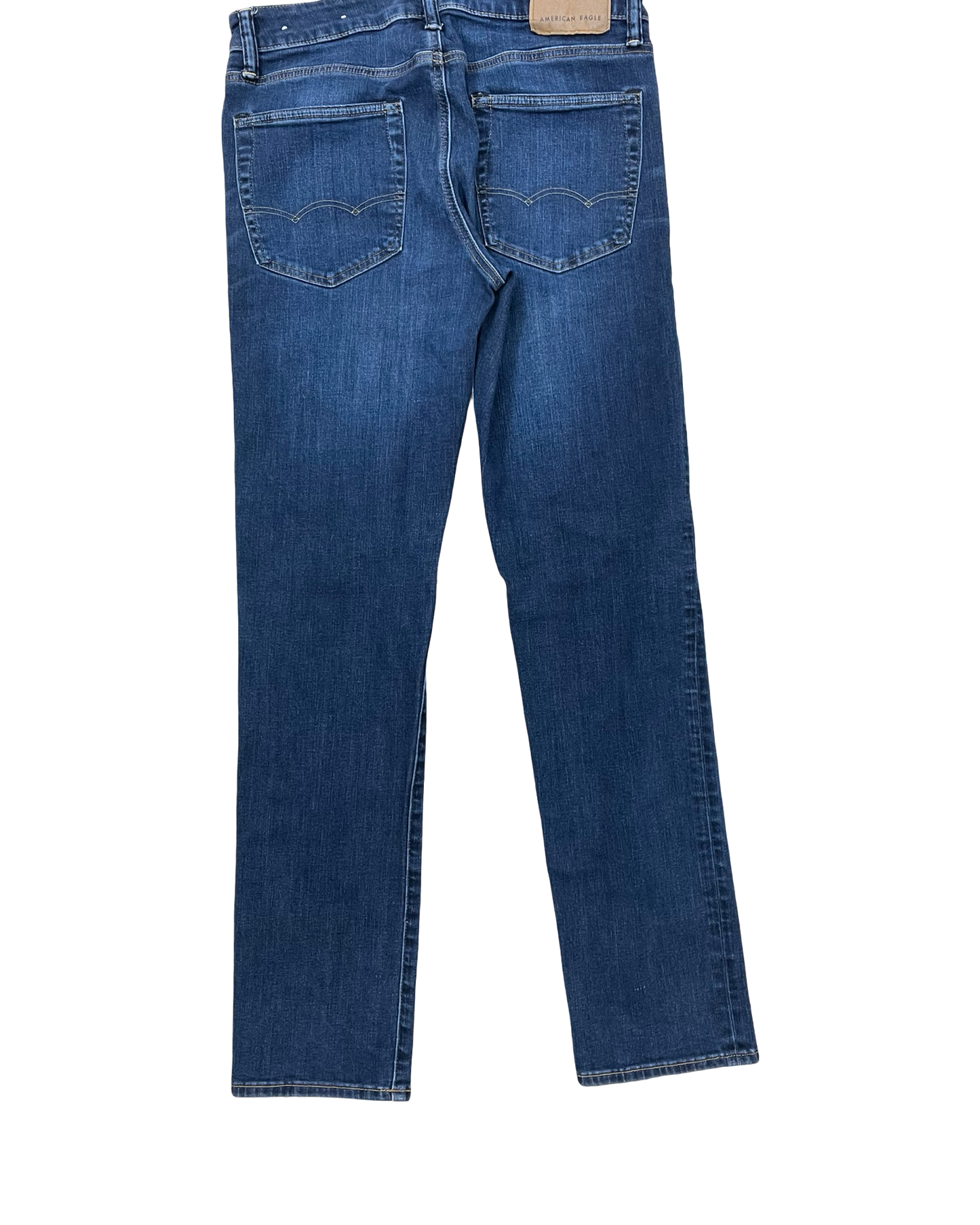 Jeans Straight By American Eagle In Blue Denim, Size:14