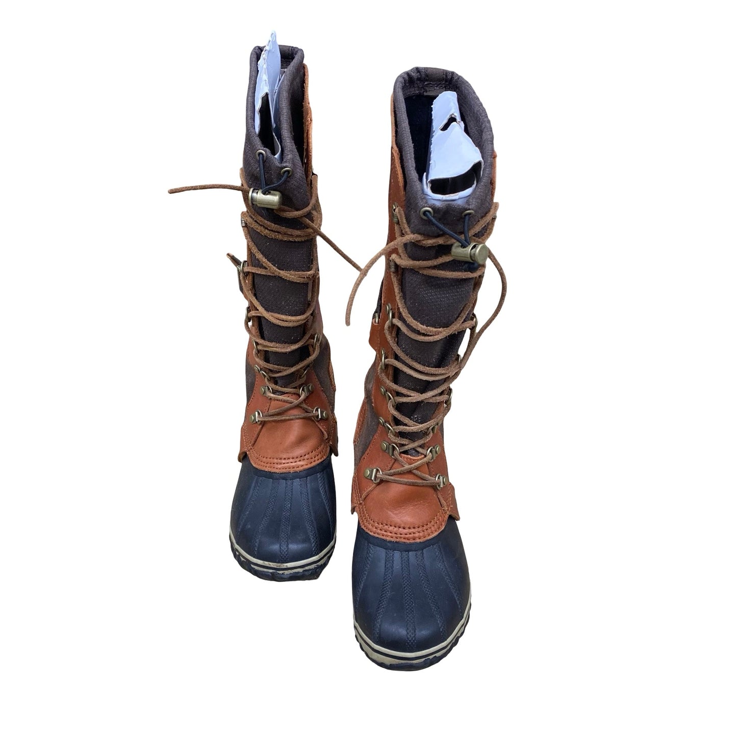 Boots Designer By Sorel In Black & Brown, Size:10.5