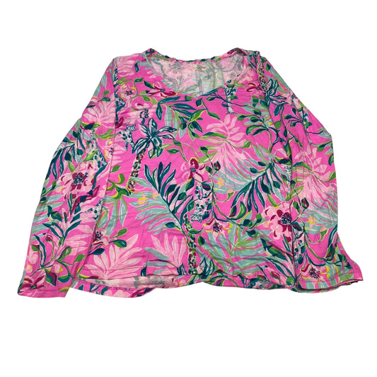 Top Ls Designer By Lilly Pulitzer In Green & Pink, Size:Xl