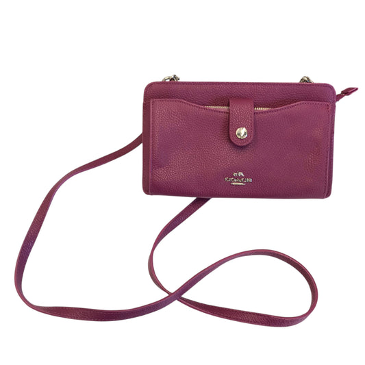 Crossbody Designer By Coach In Purple, Size:Small