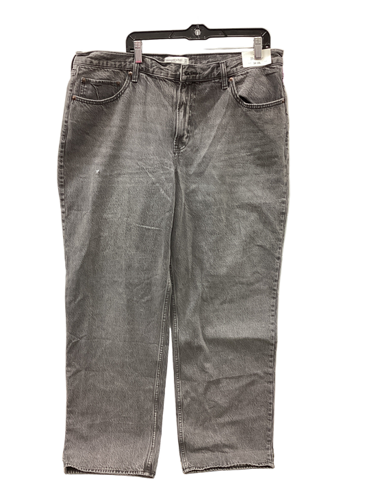 Jeans Wide Leg By Abercrombie And Fitch In Grey Denim, Size:18