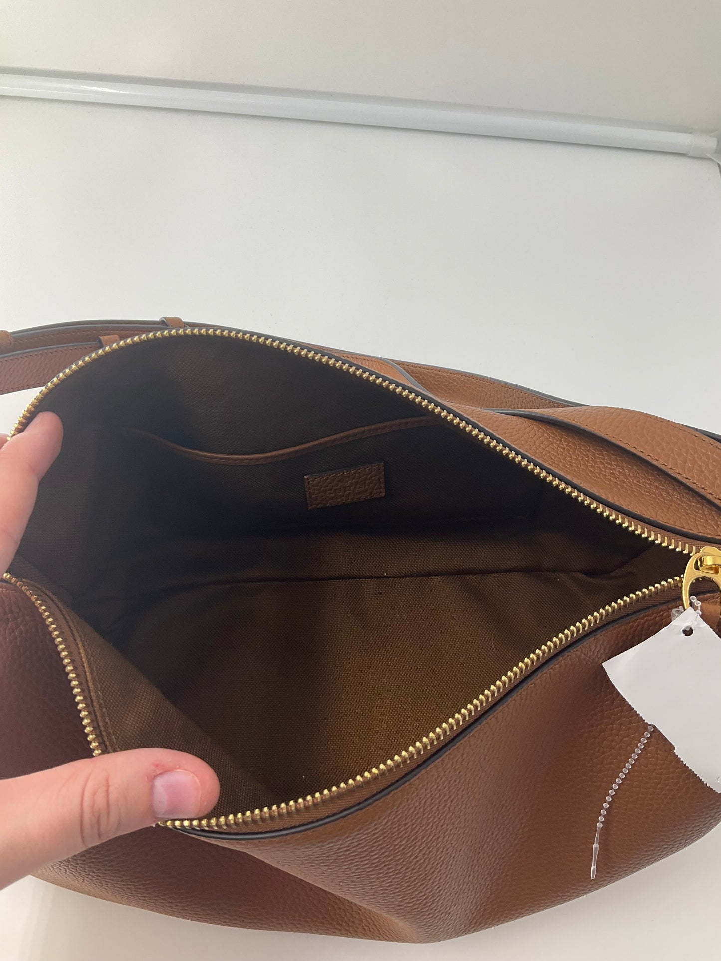Gucci Half Horsebit Shoulder Bag In Brown Leather, Size: Medium