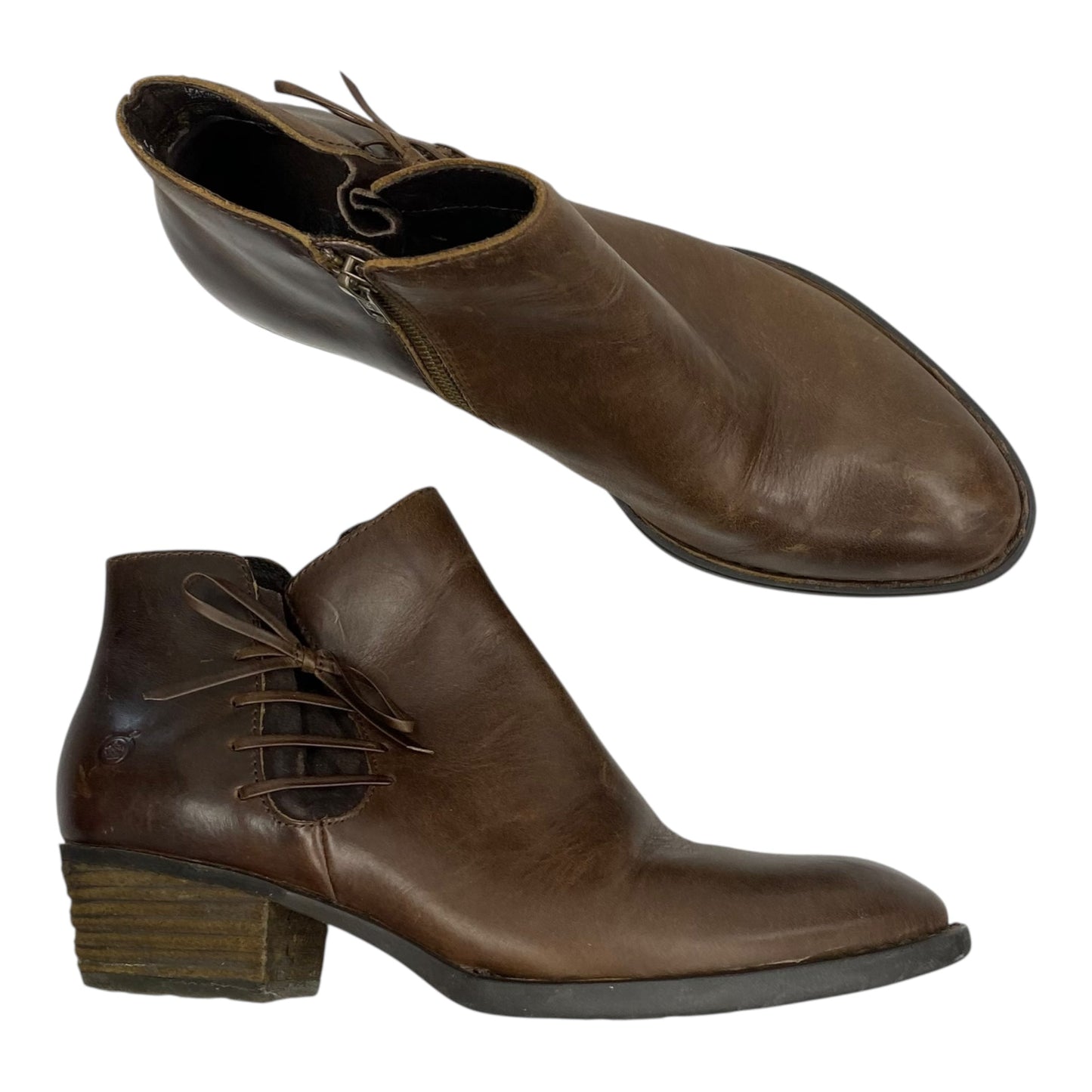 Boots Leather By Born In Brown, Size:11