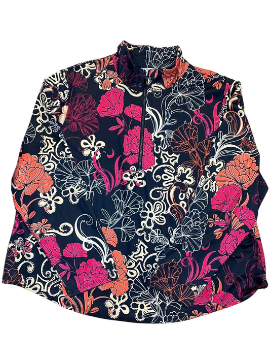 Sweatshirt Collar By Chicos In Floral Print, Size:Xxl