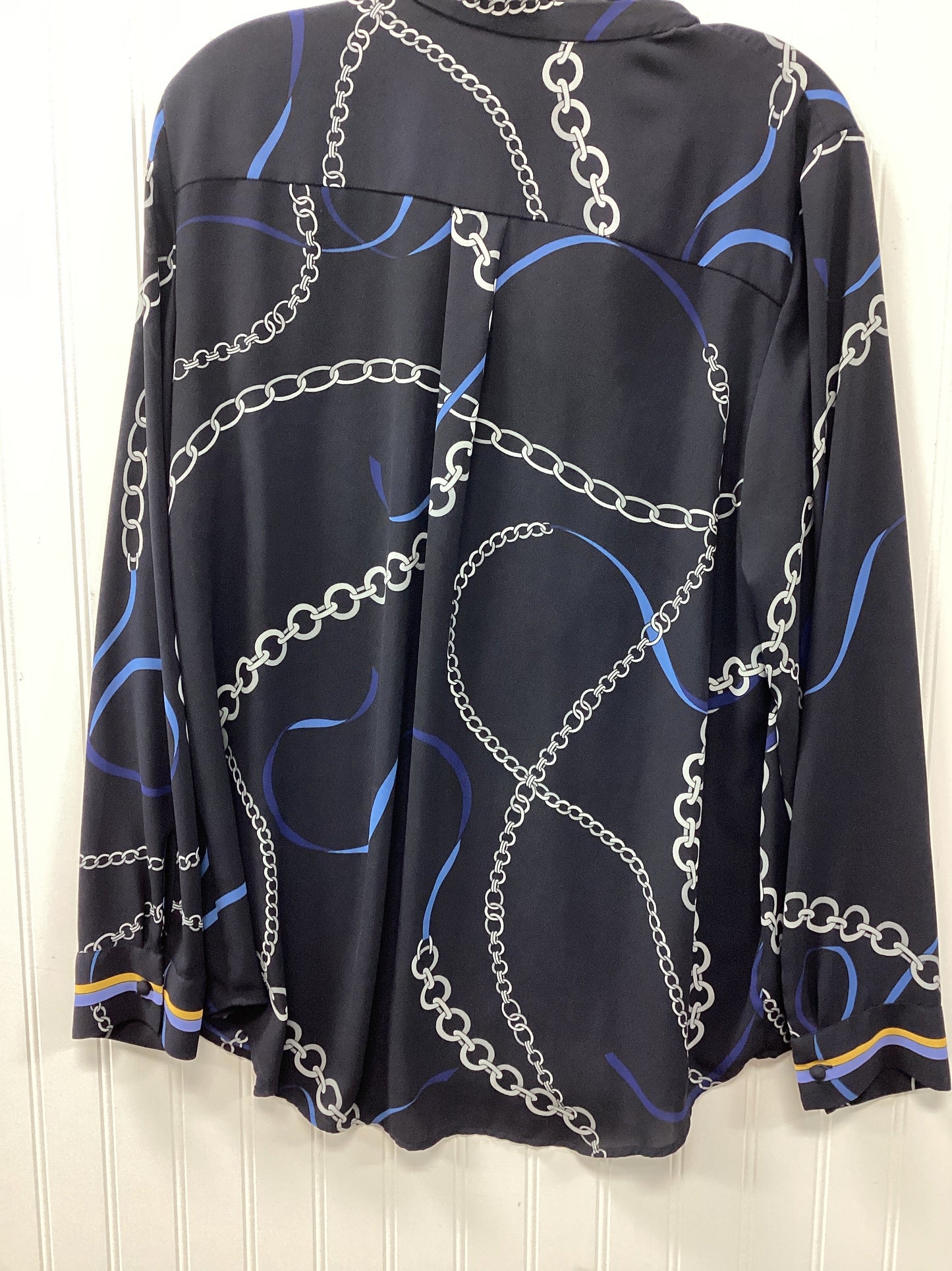 Top Ls By Ann Taylor In Black & Blue, Size:L