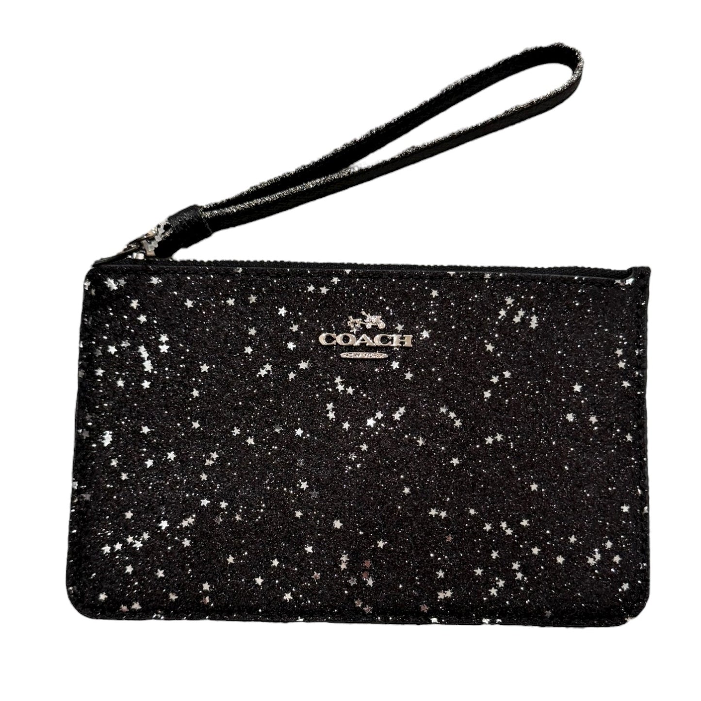 Wristlet Designer By Coach In Black & Silver, Size:Medium