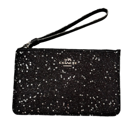 Wristlet Designer By Coach In Black & Silver, Size:Medium