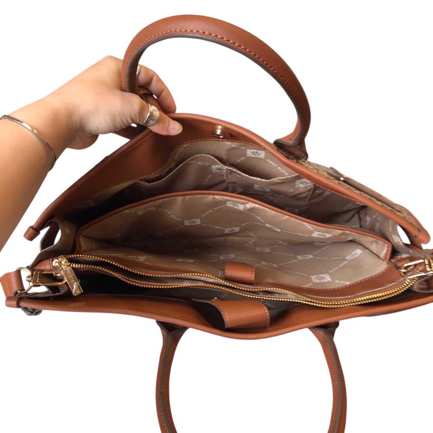 Handbag By Anne Klein In Brown, Size:Large