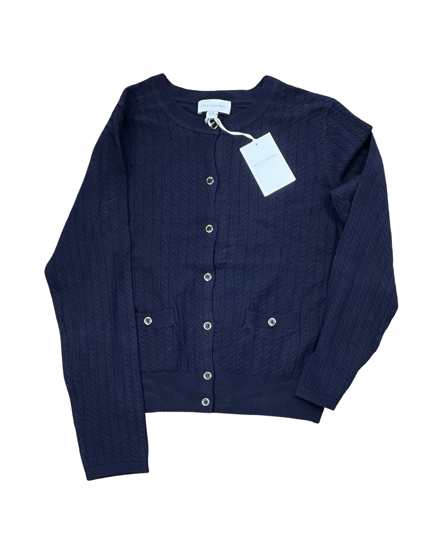 Sweater Cardigan By Free Assembly In Navy, Size:M