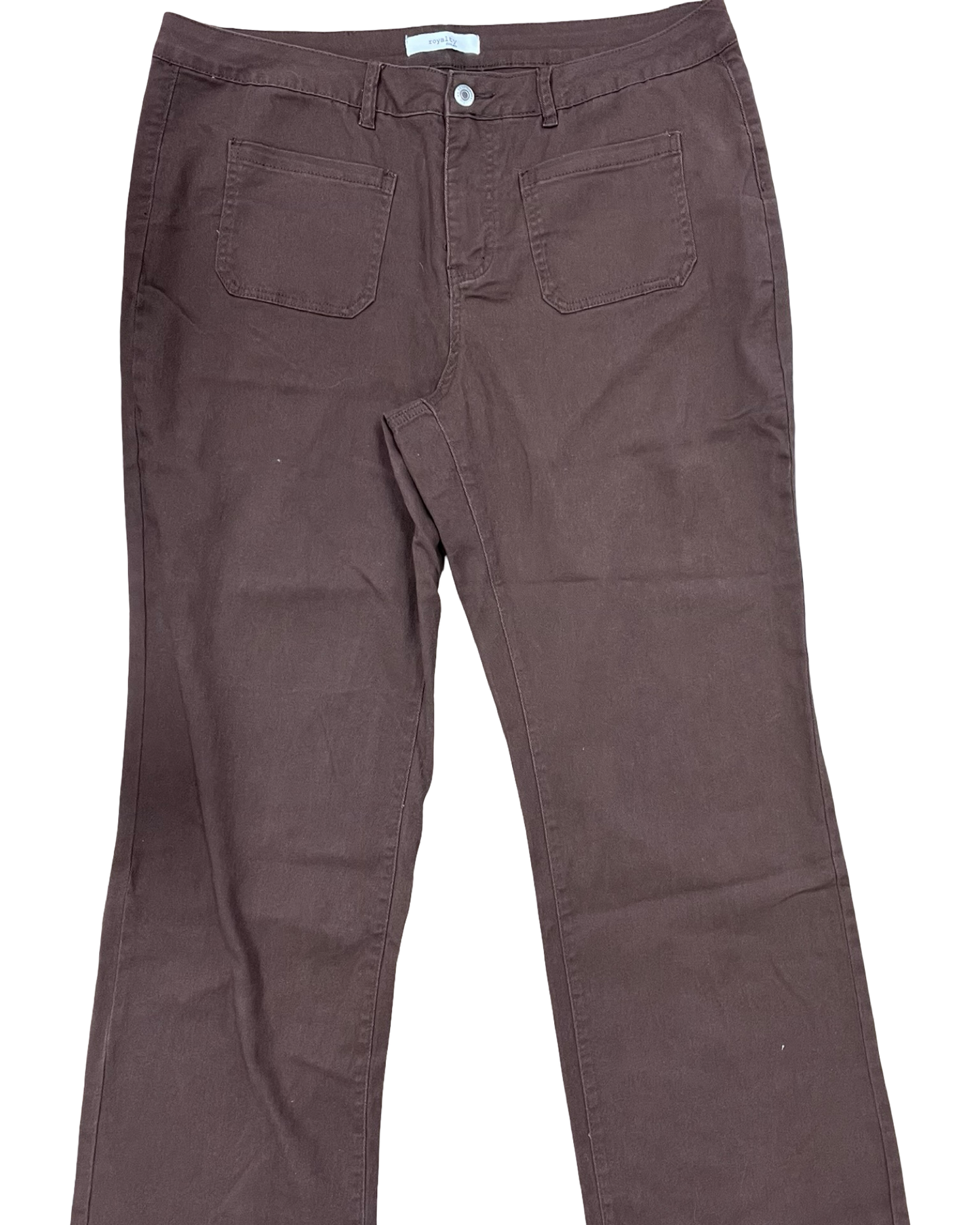 Jeans Straight By Royalty In Brown Denim, Size:20