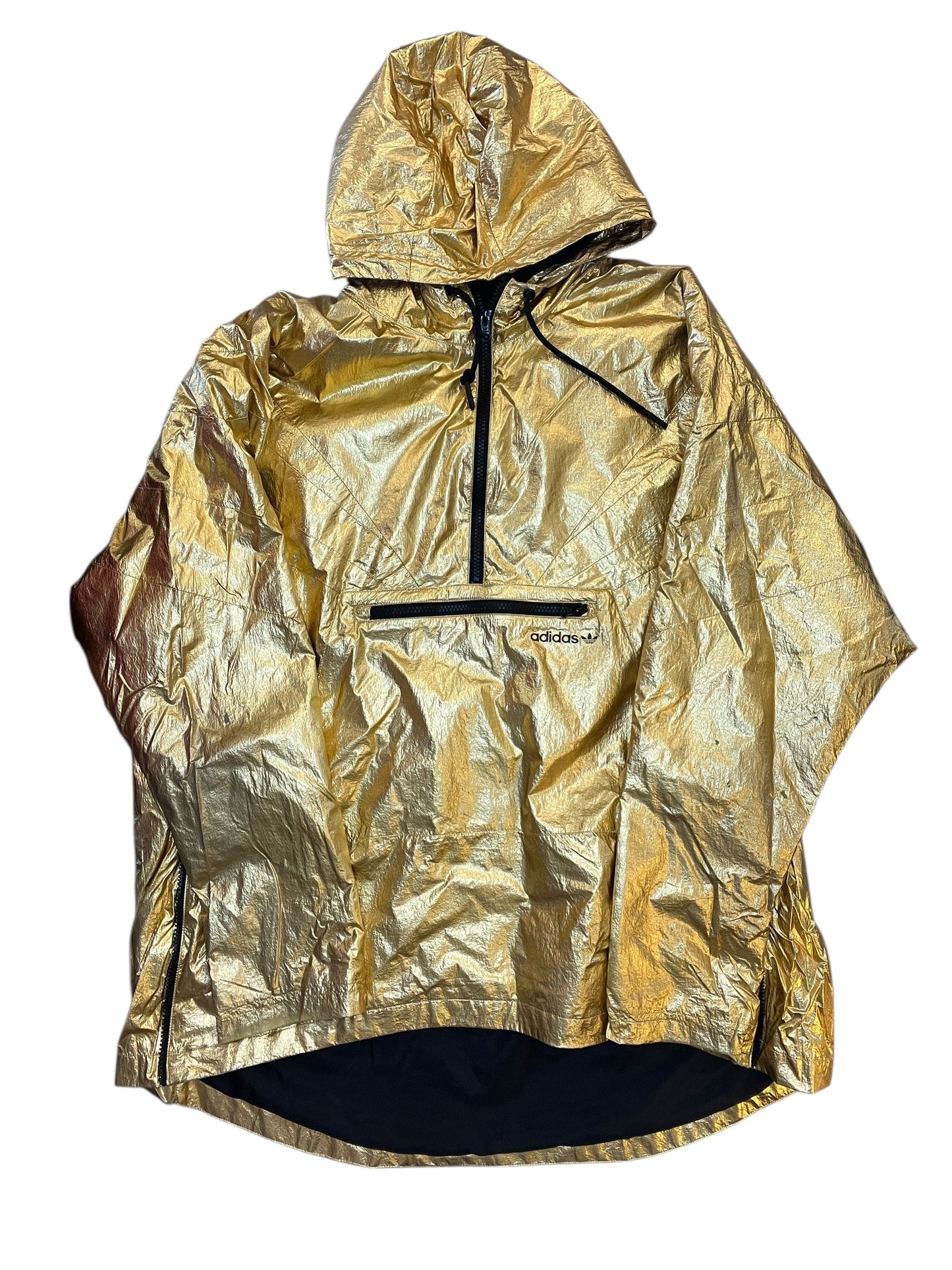 Athletic Jacket By Adidas In Gold, Size:L