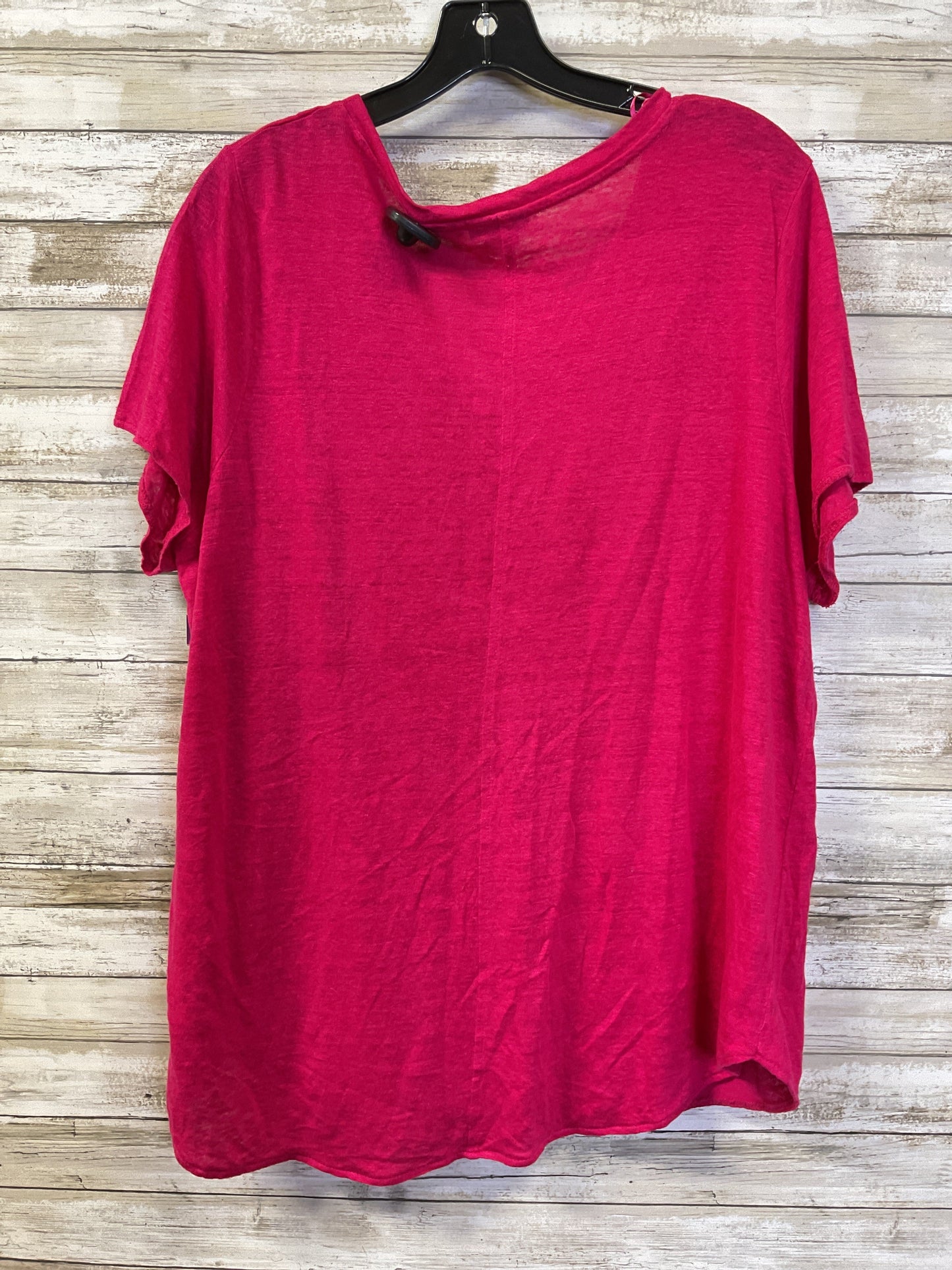 Top Ss Basic By Tahari By Arthur Levine In Pink, Size:1X
