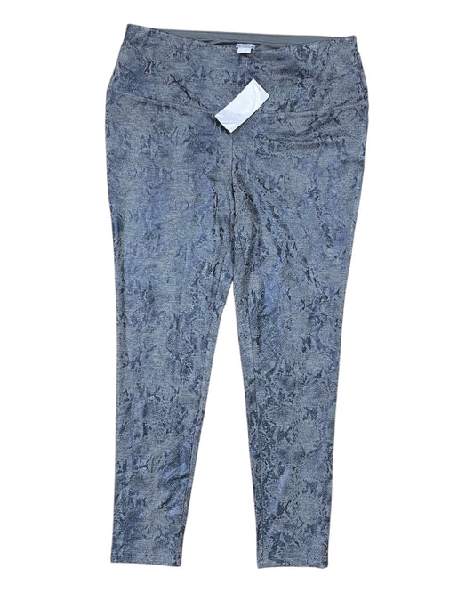 Pants Leggings By Chicos In Blue & Grey, Size:L