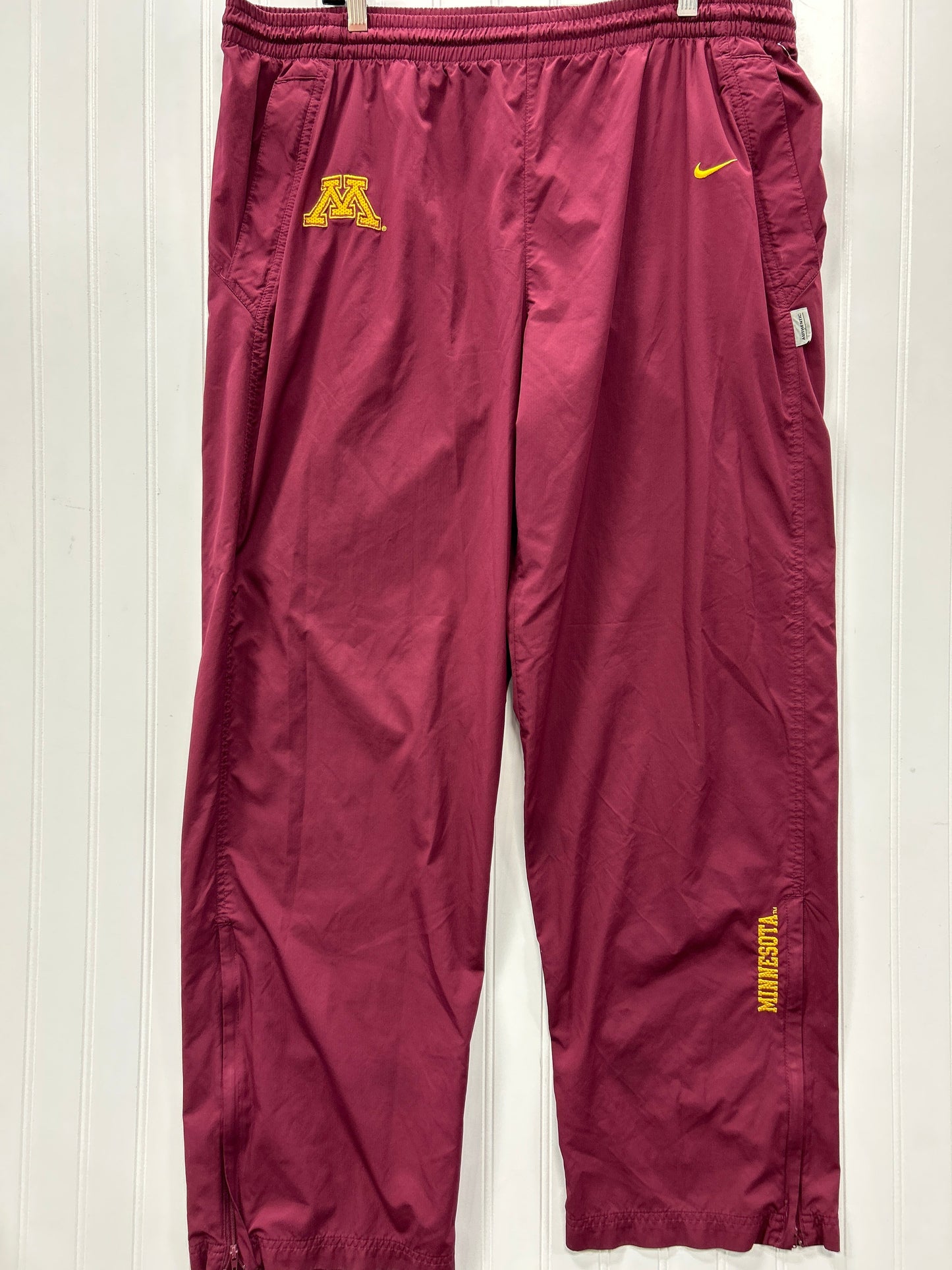 Athletic Pants By Nike Apparel In Maroon, Size:Xl