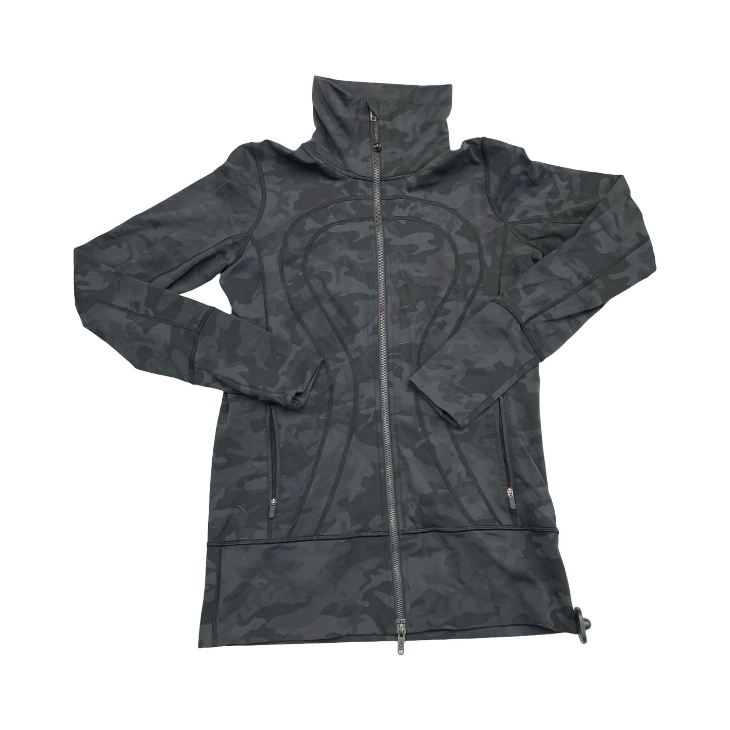 Athletic Jacket By Lululemon In Camouflage Print, Size:8