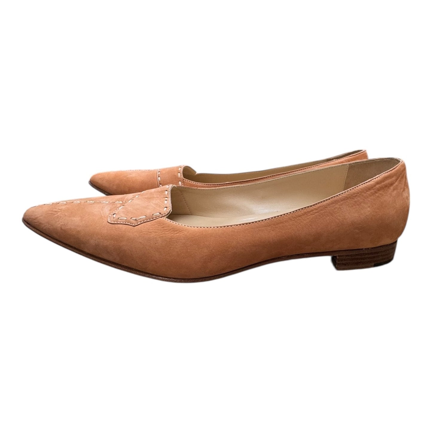 Shoes Luxury Designer By Manolo Blahnik In Coral, Size:9.5