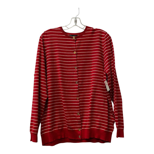 Sweater Cardigan By Lauren By Ralph Lauren In Red, Size:2X