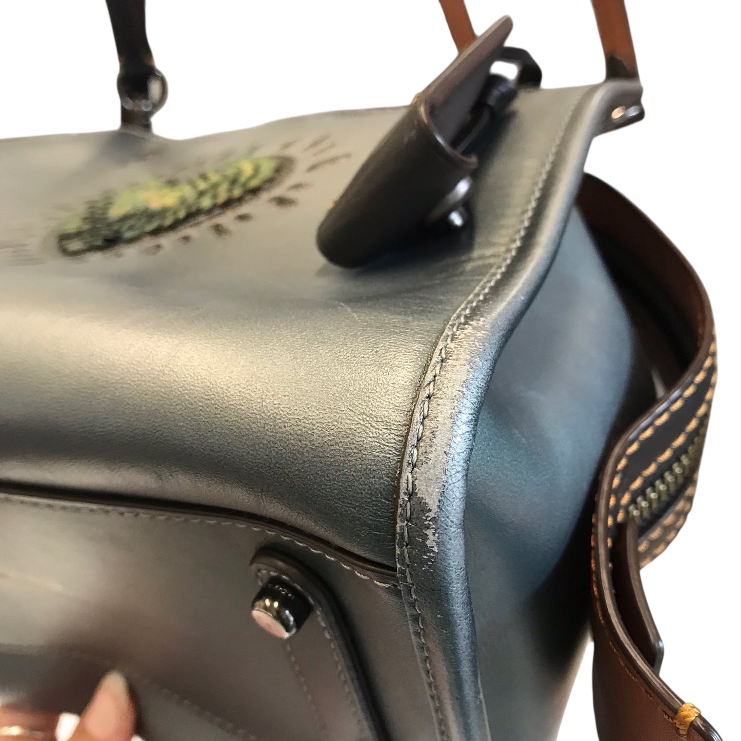 Handbag Designer By Coach In Grey, Size:Small