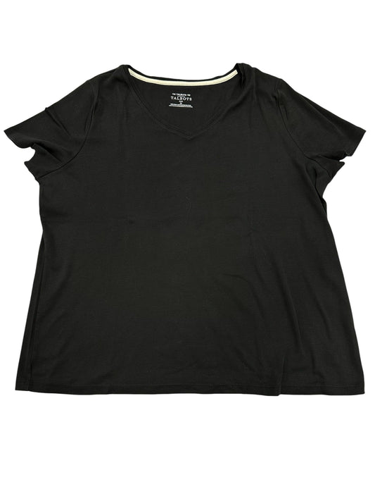 Top Ss Basic By Talbots In Black, Size:1X