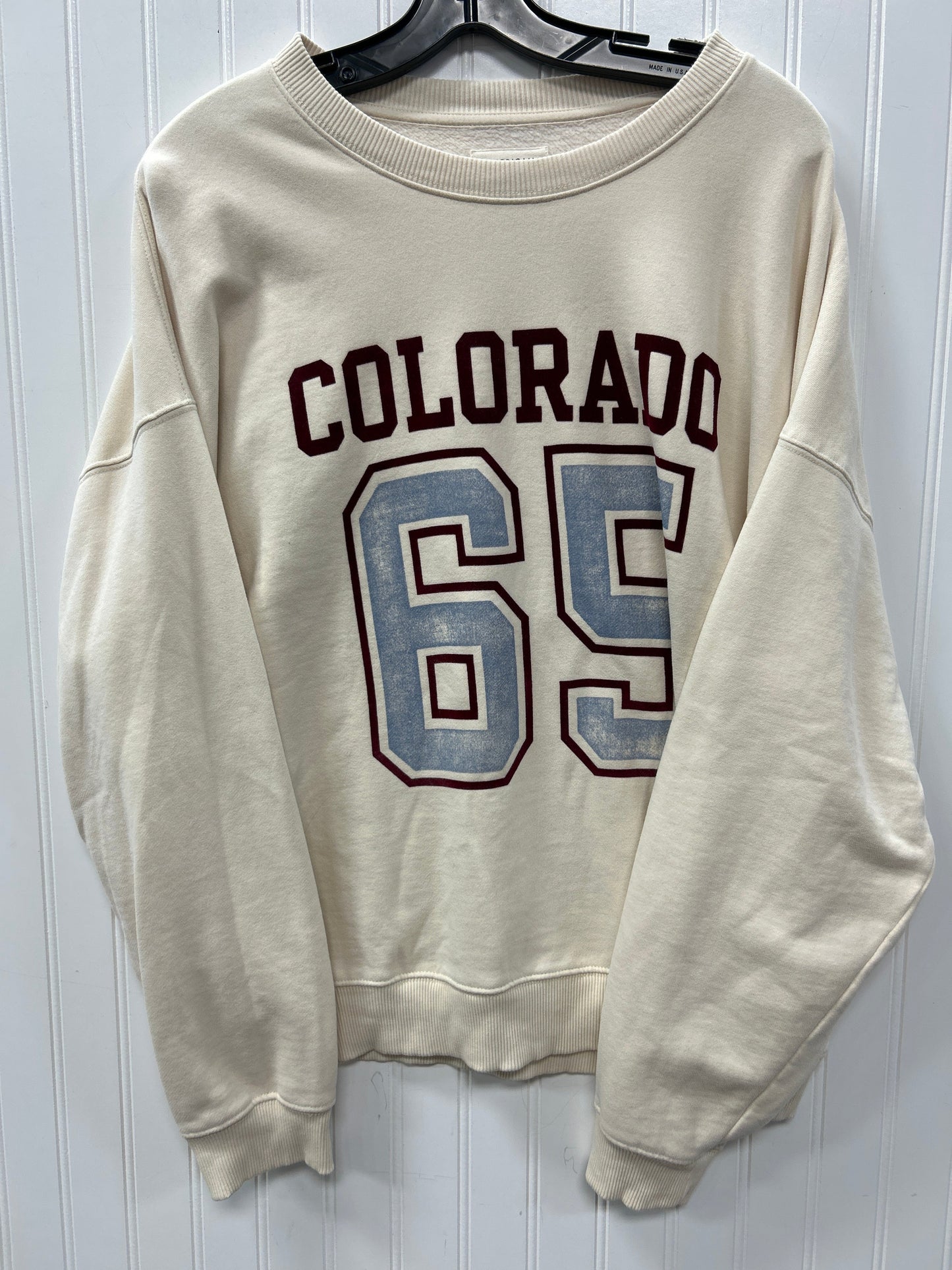 Sweatshirt Crewneck By American Eagle In Cream, Size:L