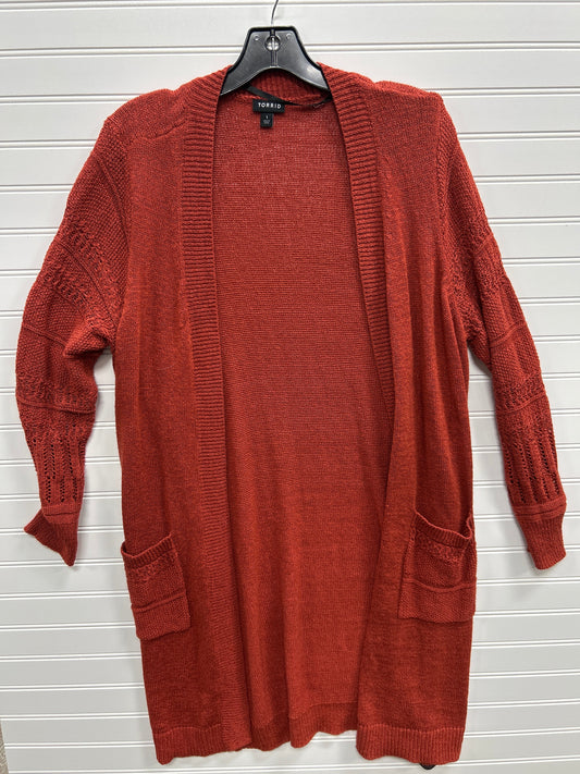 Sweater Cardigan By Torrid In Orange, Size:1X